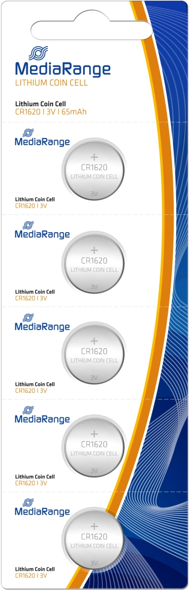 MediaRange Knopfzelle 'CR1620', 3V, 5 Stück