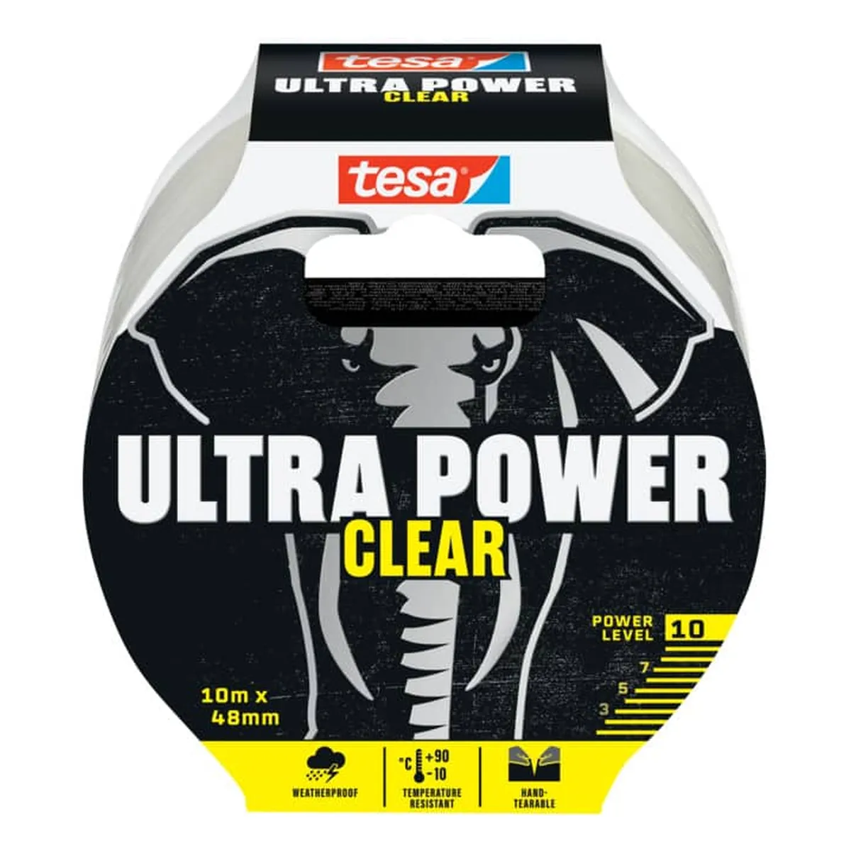 tesa® Gewebeband Reparaturband Ultra Power Clear - 10 m x 48 mm, transparent