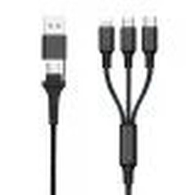 6in1 Ladekabel USB-A/Type-C/8-Pin/Micro USB 1.2m schwarz