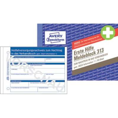 Avery Zweckform Meldeblock Erste Hilfe - A6 quer, 50 Blatt