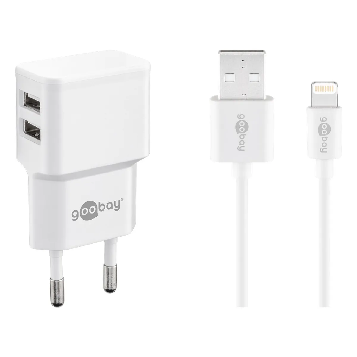 Goobay Apple Lightning Dual Ladeset 2,4 A