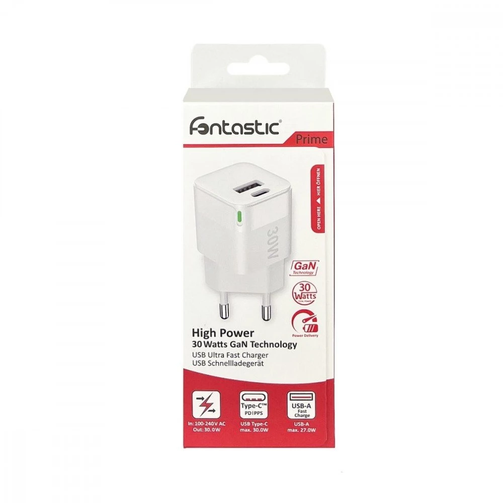 Netzteil GaNto30 Type-C PD + USB-A FC GaN 30W