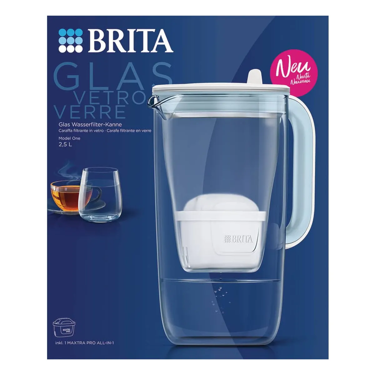 BRITA® Wasserfilter-Kanne Glas Model ONE