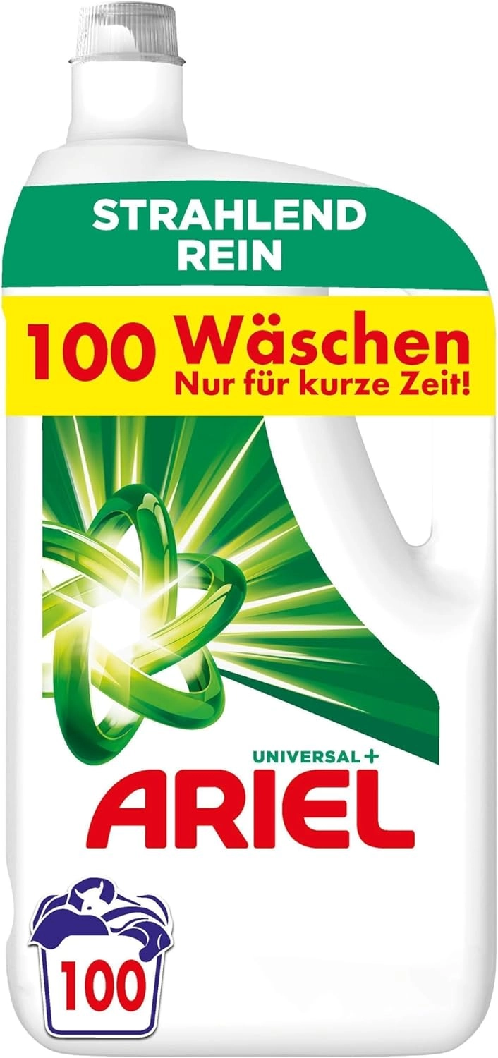 Ariel Universal +Strahlend Rein 5 ltr , 100 Waschladungen , Sondergröße