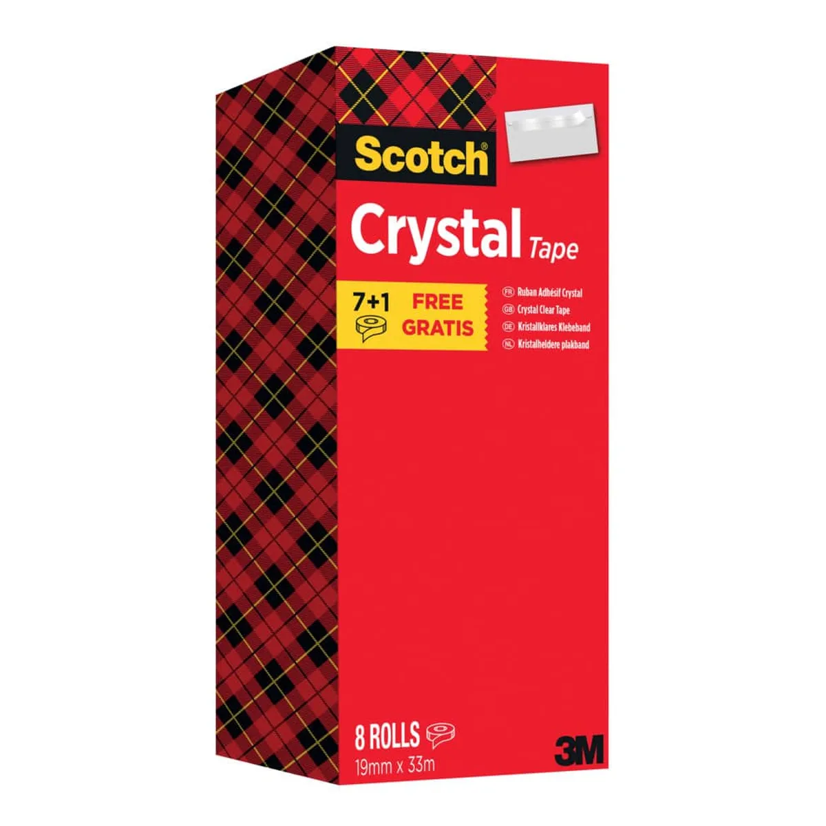 Scotch® Klebeband Crystal Tape - 19 mm x 33 m, transparent, 8 Rollen