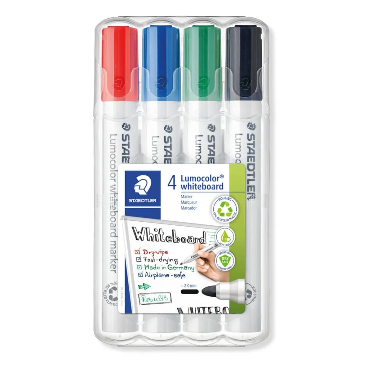 Staedtler Lumocolor® 351 whiteboard marker - Rundspitze, 4 Farben sortiert