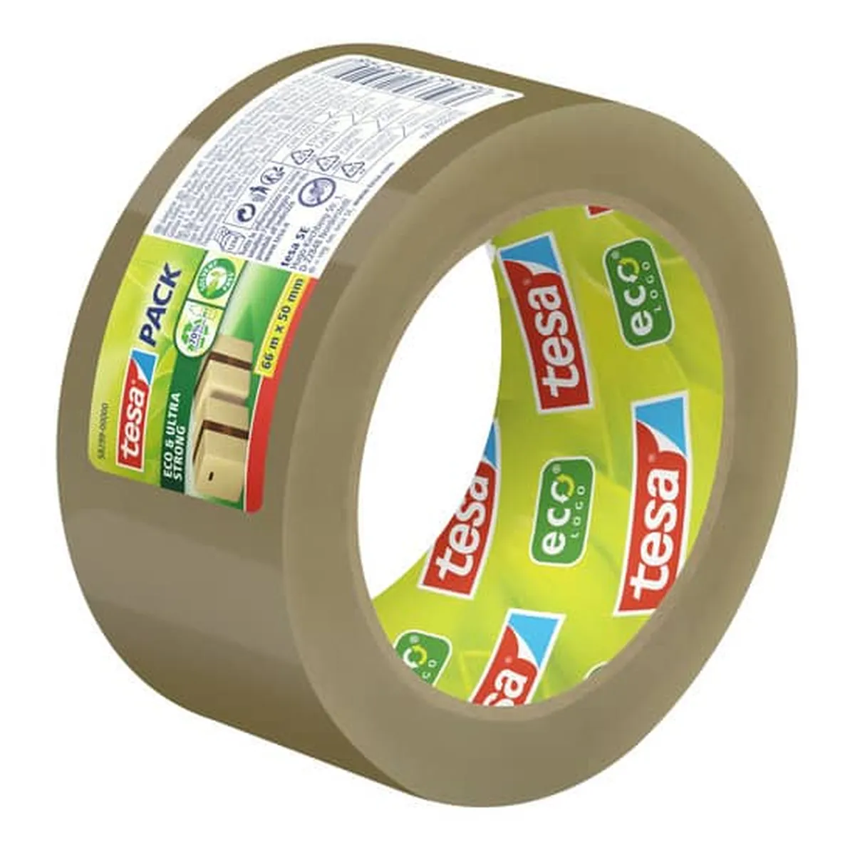 tesa® Verpackungsklebeband PET ECO ultra strong - 50mm x 66m, braun