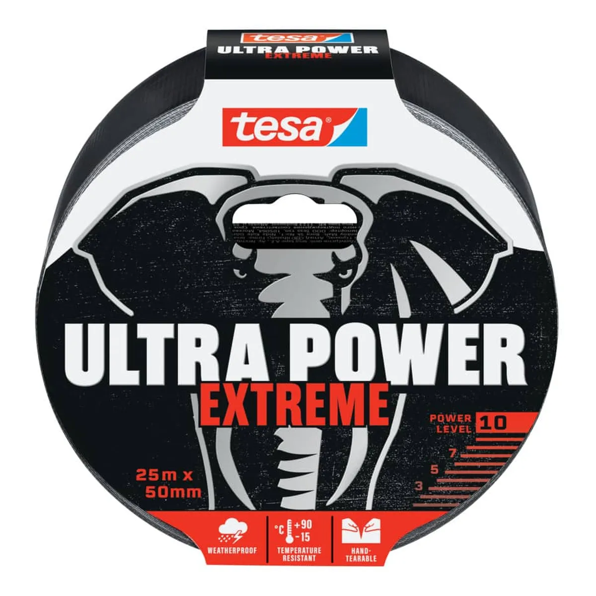 tesa® Reparaturband Ultra Power Extreme - 25 m x 50 mm, schwarz