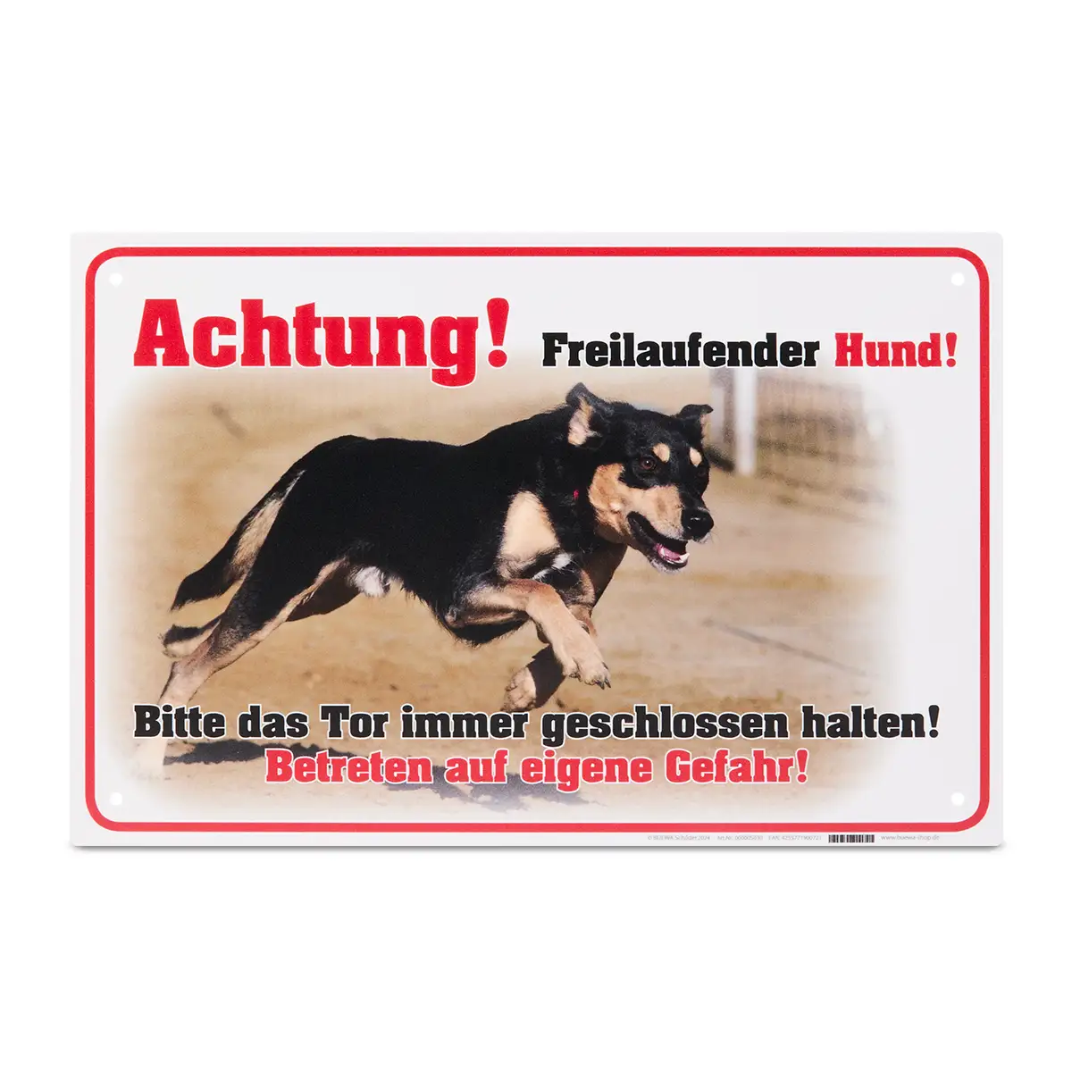 Schild - Achtung freilaufender Hund 