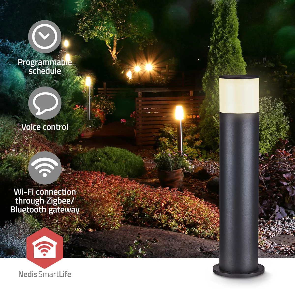 Nedis Smarte LED Gartenleuchte