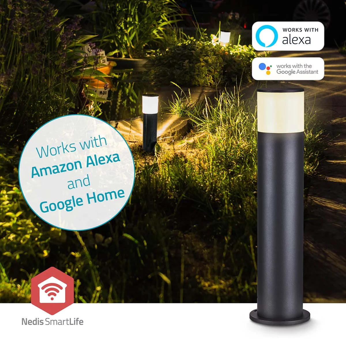 Nedis Smarte LED Gartenleuchte