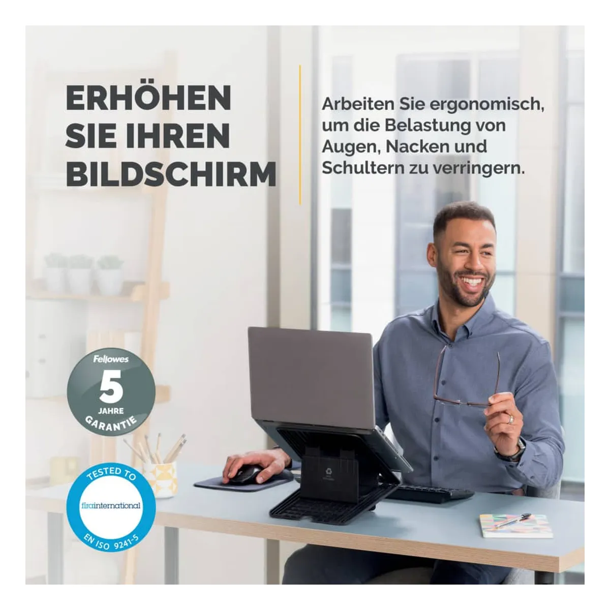 Fellowes® Breyta™ Notebookständer - schwarz