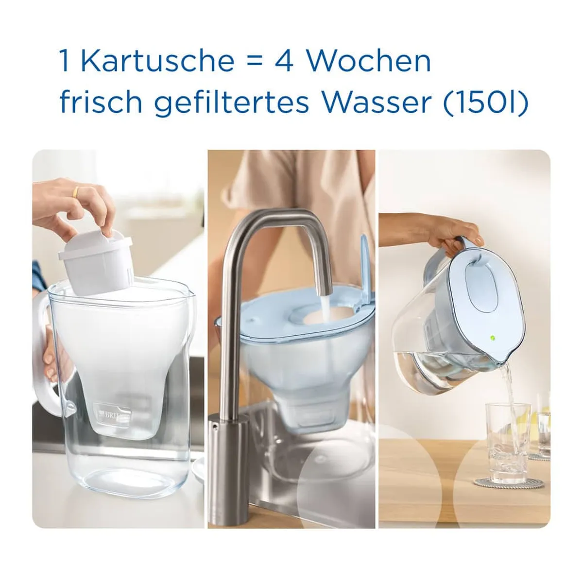 BRITA® Wasserfilter-Kanne Style eco - gletscherblau, inkl. MX PRO