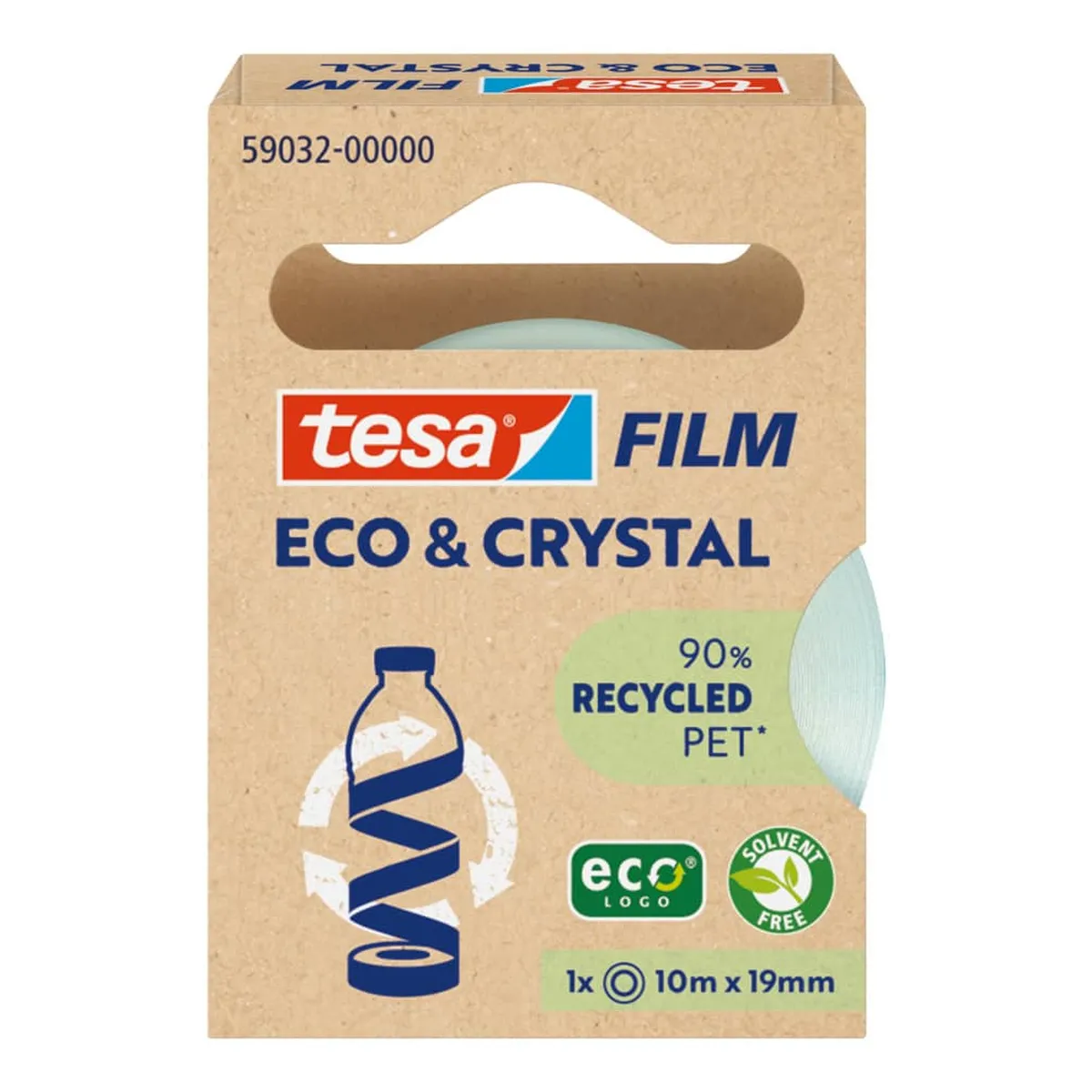 tesa® Klebefilm PET Eco & Crystal - 19mm x 10m, kristallklar