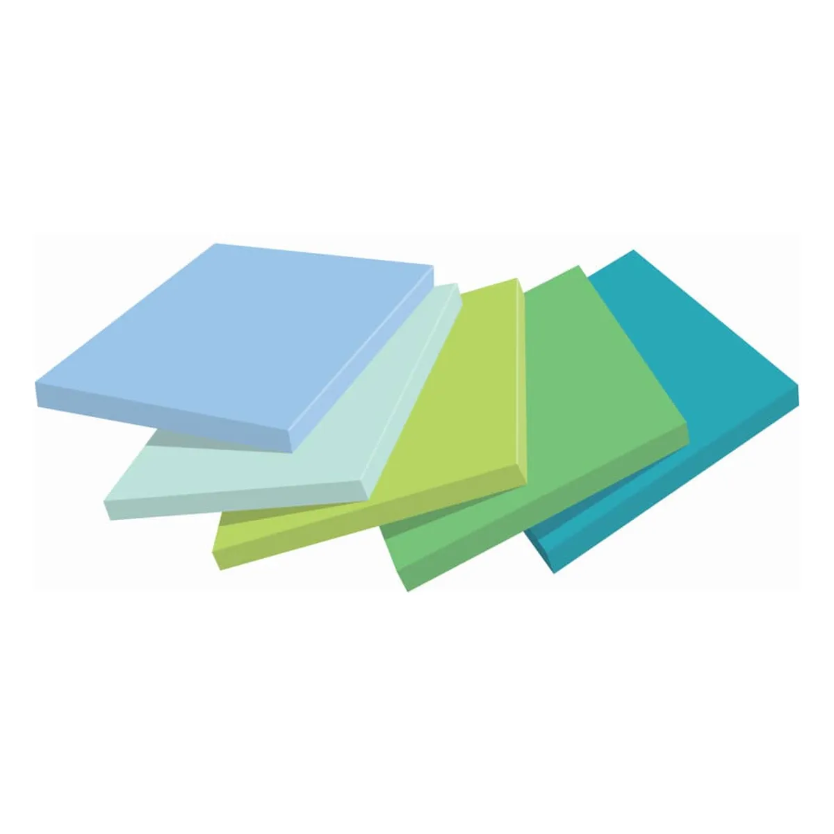 Post-it® SuperSticky Haftnotizblock Super Sticky Notes Oasis Collection - 76 x 76 mm, sortiert 5x 90 Blatt