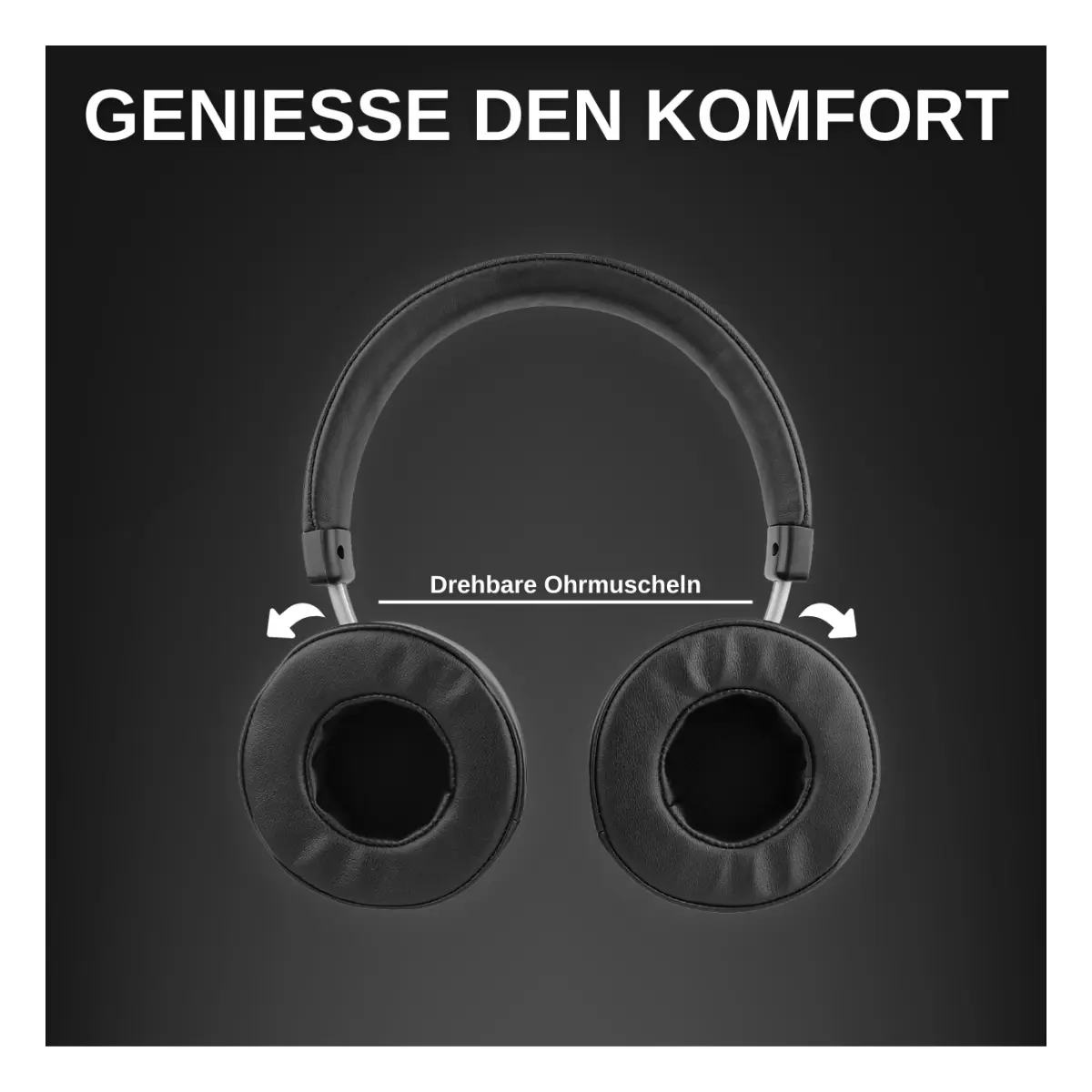 Fontastic Drahtloser On-Ear Kopfhörer Xtaz Schwarz/Grau