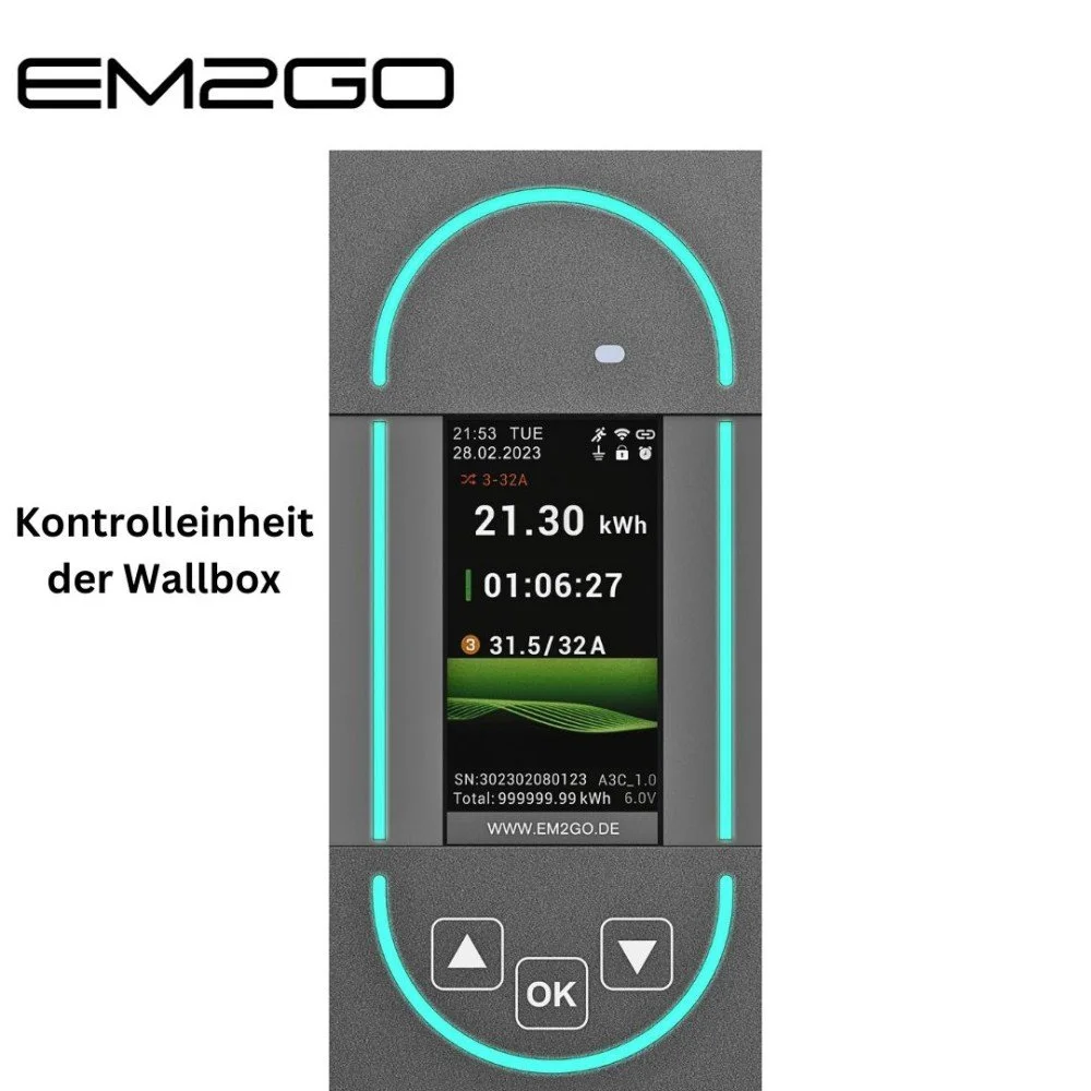 EM2GO AC Wallbox Home 11kW 6.5m Typ 2 Kabel