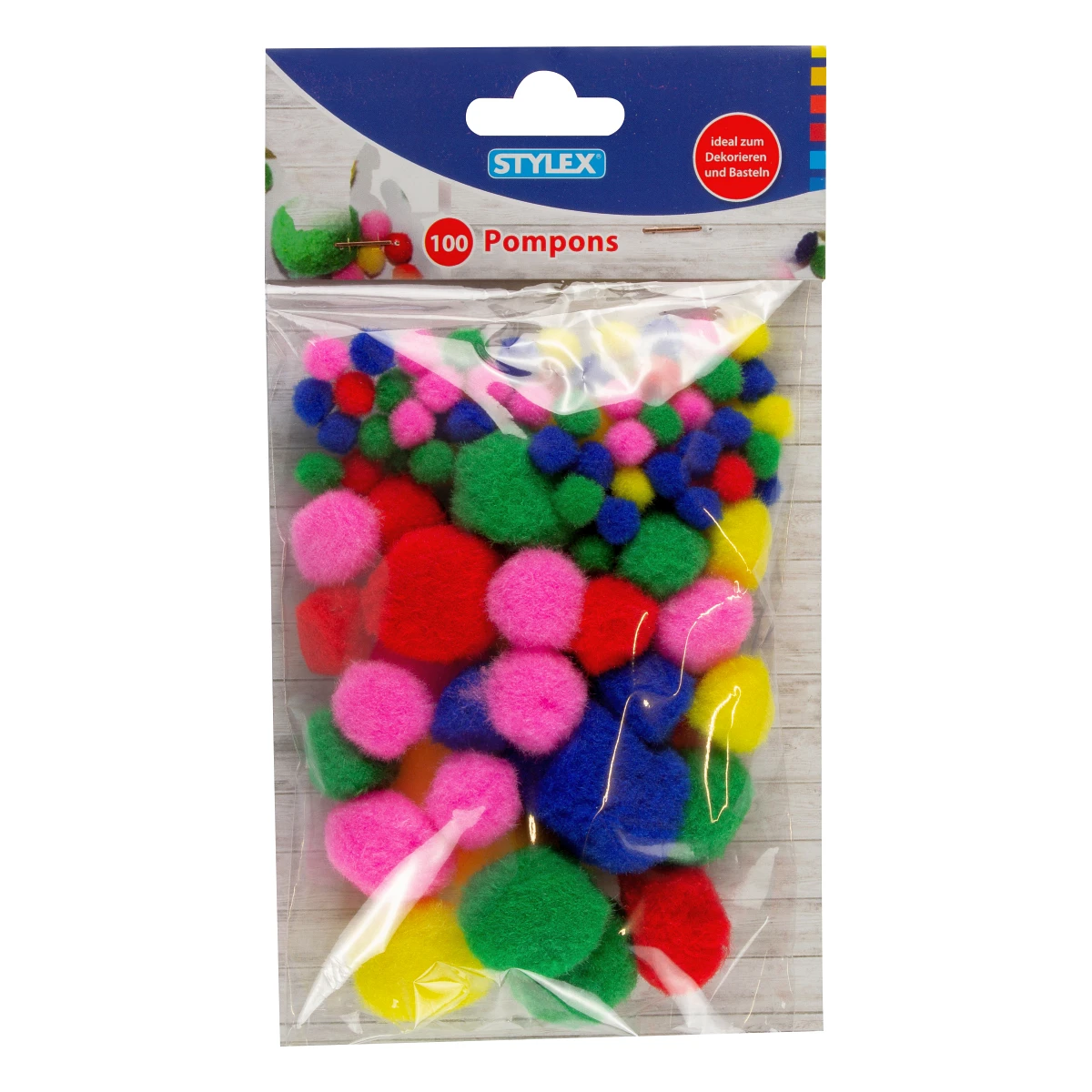 Stylex Pompons, 100 Stück im Beutel