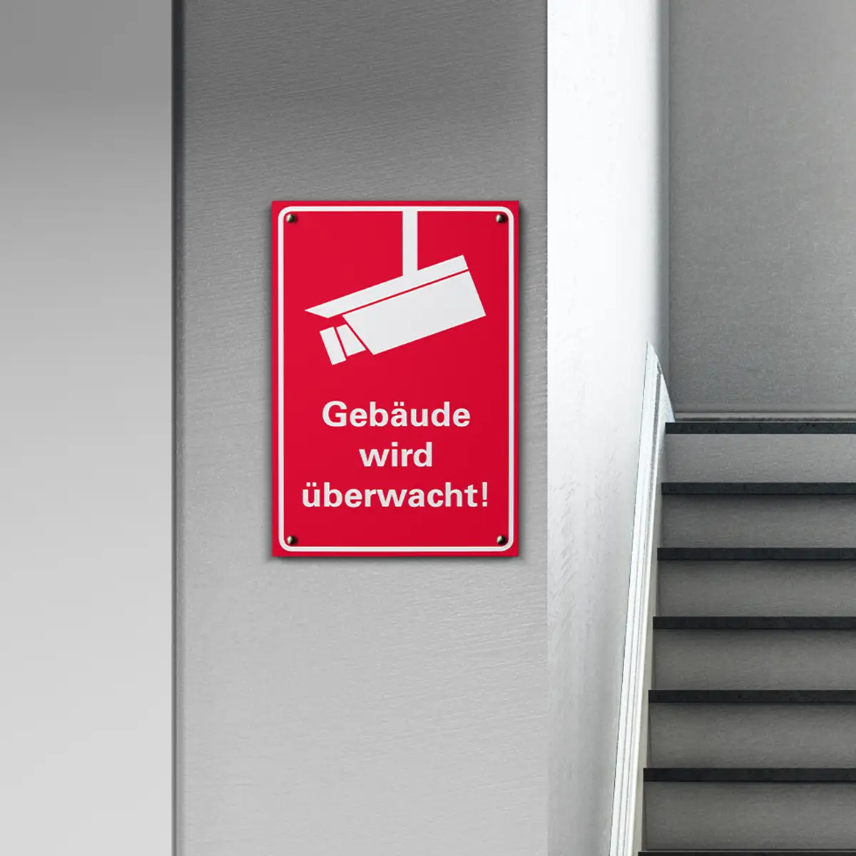 Schild - Gelände wird überwacht rot