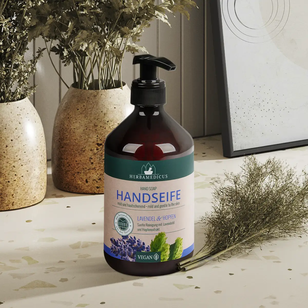 Herbamedicus Handseife 500ml Lavendel & Hopfen