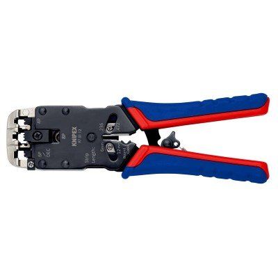 Knipex Crimp-Hebelzange für Westernstecker Westernstecker RJ10 (4-pin) 7.65 mm, RJ11/12 (6-pin) 9.65 mm, RJ45 (8-pin) 11.68 mm